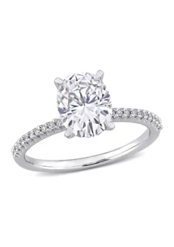 New 🎉 Lab Created 3 CT TGW Created White Sapphire and 1/10 CT TW Diamond Oval Engagement Ring in 14k White Gold by Belk & Co. 🔔 -DealsBelk & Co. Store Belk 22823