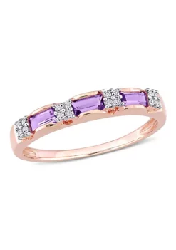 Promo 😀 Amethyst and Diamond Accent Eternity Ring in 10k Rose Gold by Belk & Co. 🧨