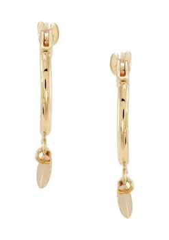 Cheapest ๐ Tube with Dangle Tiny Disc Hoop Earrings in 10K Yellow Gold by Belk & Co. โ