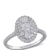 Coupon 🌟 1 ct. t.w. Diamond Composite Oval Shape Halo Engagement Ring in 10k White Gold by Belk & Co. 🔥