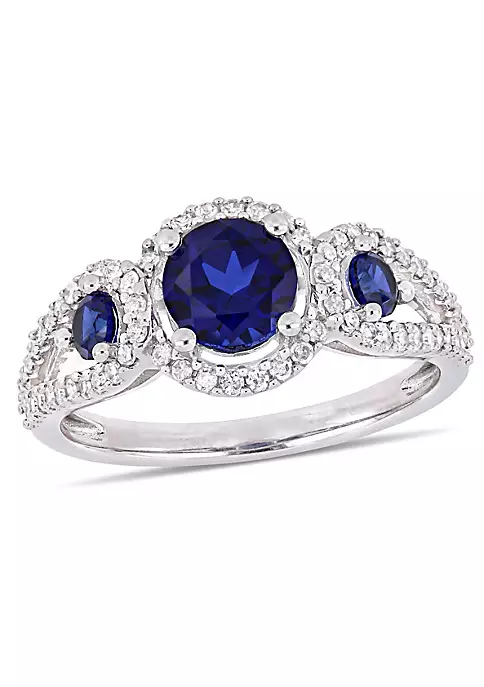 Buy ๐ 1.29 ct. t.g.w. Created Blue Sapphire and 1/3 ct. t.w. Diamond 3-Stone Ring in 10K White Gold by Belk & Co. โ 1 Buy ๐ 1.29 ct. t.g.w. Created Blue Sapphire and 1/3 ct. t.w. Diamond 3-Stone Ring in 10K White Gold by Belk & Co. โ