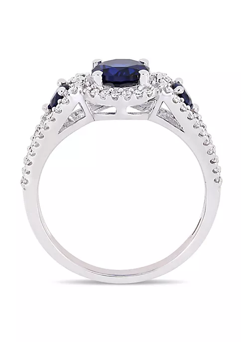 Buy ๐ 1.29 ct. t.g.w. Created Blue Sapphire and 1/3 ct. t.w. Diamond 3-Stone Ring in 10K White Gold by Belk & Co. โ 4 Buy ๐ 1.29 ct. t.g.w. Created Blue Sapphire and 1/3 ct. t.w. Diamond 3-Stone Ring in 10K White Gold by Belk & Co. โ - Image 4
