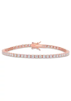 Top 10 🔥 Lab Created 5.1 CT DEW Created Moissanite Tennis Bracelet in Rose Gold Plated Sterling Silver by Belk & Co. 💯