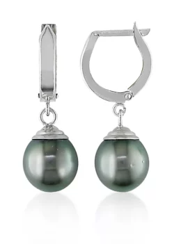 Best deal 😀 14k White Gold Black Tahitian Pearl Earrings by Belk & Co. 😉