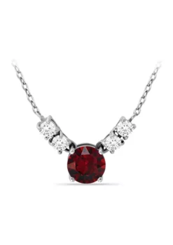 Flash Sale ๐ 2 ct. t.w. Garnet & White Topaz Necklace, Sterling Silver by Belk & Co. ๐