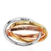 Best Sale ✔️ Diamond Cut Roll Rigged Edge Ring in 10k Tri Color Gold by Belk & Co. ⌛