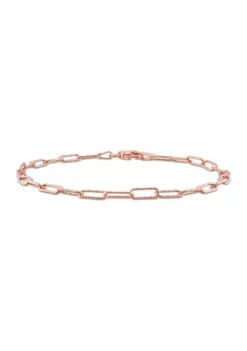 Best Sale ✔️ 18k Rose Gold Plated Sterling Silver Fancy Paperclip Chain Bracelet, 7" by Belk & Co. ❤️ -DealsBelk & Co. Store Belk 22971