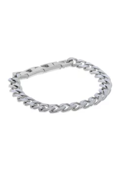 Hot Sale 😍 Stainless Steel 11 Millimeter Curb Chain Bracelet, 9 Inch by Belk & Co. 🎁