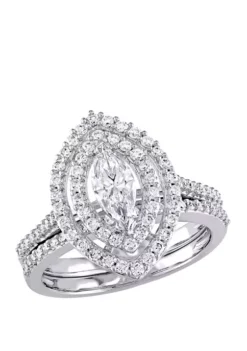Brand new 🎁 2 Piece 1 ct. t.w. Diamond Marquise Halo Bridal Set in 14k White Gold by Belk & Co. 👏 -DealsBelk & Co. Store Belk 22980