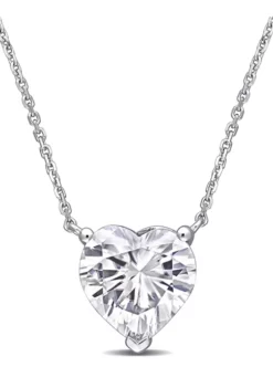 Cheap ❤️ 3 ct. t.w. Created Moissanite Heart Solitaire Pendant with Chain in 14K White Gold by Belk & Co. 😀 -DealsBelk & Co. Store Belk 22988