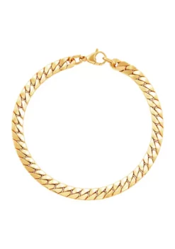 New 😀 Flat Wire Cuban Chain Bacelet in 10K Yellow Gold by Belk & Co. ✔️