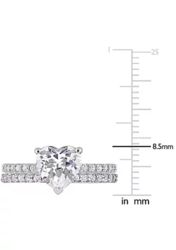 Best deal 🔥 Lab Created Heart Cut Created White Sapphire Engagement Ring and Matching Eternity Ring 2pc Set in 10K White Gold by Belk & Co. 😍 -DealsBelk & Co. Store Belk 22995