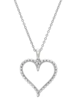 Budget 🤩 1/4 ct. t.w. Diamond Heart Pendant in 10k White Gold Chain by Belk & Co. ✨ -DealsBelk & Co. Store Belk 23000