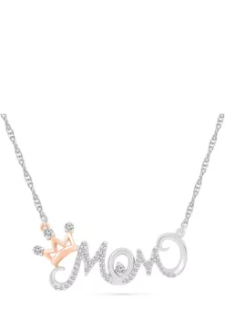 Promo ❤️ 1/5 ct. t.w. Diamond Mom Necklace in Sterling Silver by Belk & Co. 😍 -DealsBelk & Co. Store Belk 23019