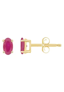 Discount 😉 14K Gold 5x3 Oval Ruby Earrings by Belk & Co. 🌟