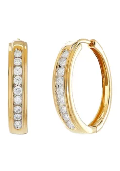 Deals 💯 1/2 ct. t.w. Diamond Hoop Earrings in 10k Yellow Gold by Belk & Co. ✨ -DealsBelk & Co. Store Belk 2303