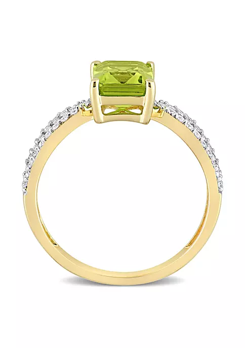 Discount ๐ Octagon Peridot and 1/5 CT TW Diamond Ring in 14k Yellow Gold by Belk & Co. โญ 3 Discount ๐ Octagon Peridot and 1/5 CT TW Diamond Ring in 14k Yellow Gold by Belk & Co. โญ - Image 3