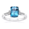 Best Sale ✔️ 2.5 ct. t.w. London Blue Topaz and 1/10 ct. t.w. Diamond Ring in 10K White Gold by Belk & Co. 😀
