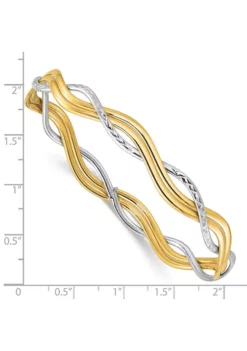 Outlet 🎉 14K Two Tone Polished and Diamond Cut Braided Slip-On Bangle by Belk & Co. 🤩 -DealsBelk & Co. Store Belk 23082