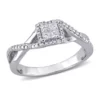 Wholesale 😉 1/4 ct. t.w. Diamond Princess-Cut Halo Crisscross Engagement Ring in Sterling Silver by Belk & Co. 🥰