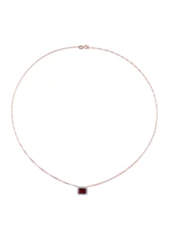 Top 10 🤩 1.25 CT TGW Garnet and 1/8 CT TW Diamond Halo Necklace in 10k Rose Gold by Belk & Co. ✔️ -DealsBelk & Co. Store Belk 23097