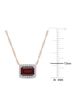 Top 10 🤩 1.25 CT TGW Garnet and 1/8 CT TW Diamond Halo Necklace in 10k Rose Gold by Belk & Co. ✔️ -DealsBelk & Co. Store Belk 23098