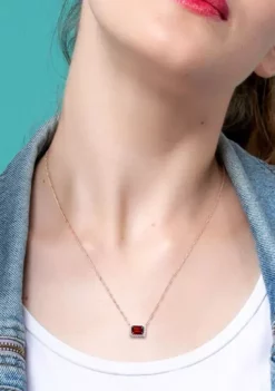 Top 10 🤩 1.25 CT TGW Garnet and 1/8 CT TW Diamond Halo Necklace in 10k Rose Gold by Belk & Co. ✔️ -DealsBelk & Co. Store Belk 23099