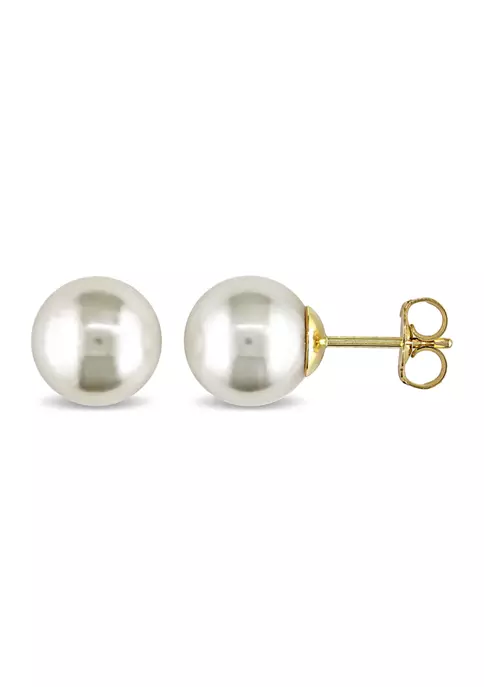 Outlet 👏 9-10mm Cultured Pearl Stud Earrings in 14k Yellow Gold by Belk & Co. 🎉 1 Outlet 👏 9-10mm Cultured Pearl Stud Earrings in 14k Yellow Gold by Belk & Co. 🎉