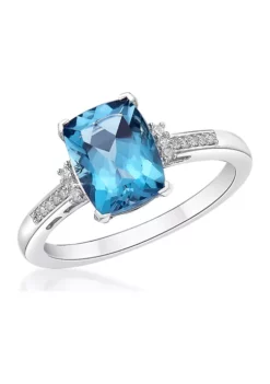 Best Sale ✔️ 2.5 ct. t.w. London Blue Topaz and 1/10 ct. t.w. Diamond Ring in 10K White Gold by Belk & Co. 😀 -DealsBelk & Co. Store Belk 2311