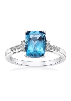 Best Sale ✔️ 2.5 ct. t.w. London Blue Topaz and 1/10 ct. t.w. Diamond Ring in 10K White Gold by Belk & Co. 😀 -DealsBelk & Co. Store Belk 2312