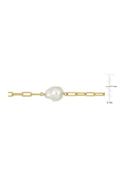Flash Sale ⌛ 12-14mm Cultured Freshwater Coin Pearl Station Chain Necklace in 18k Yellow Gold Plated Sterling Silver by Belk & Co. 😀 -DealsBelk & Co. Store Belk 23126
