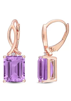 Promo 🌟 6.32 ct. t.g.w. Rose de France and White Topaz Earrings in Rose Plated Sterling Silver by Belk & Co. 🤩 -DealsBelk & Co. Store Belk 23133