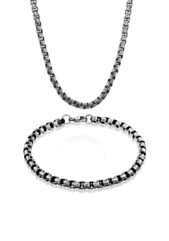 Best deal 🔔 Mens Stainless Steel Necklace and Bracelet Set by Belk & Co. 🎉 -DealsBelk & Co. Store Belk 2317