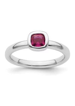 Best deal ๐ฅ Lab Created 5/8 ct. t.w. Cushion-cut Created Ruby Stackable Expressions Ring in Sterling Silver by Belk & Co. ๐