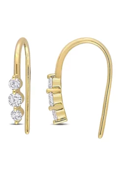 Wholesale 😉 1/2 ct. t.w. Diamond 3-stone Hook Earrings in 10K Yellow Gold by Belk & Co. 🌟 -DealsBelk & Co. Store Belk 23202