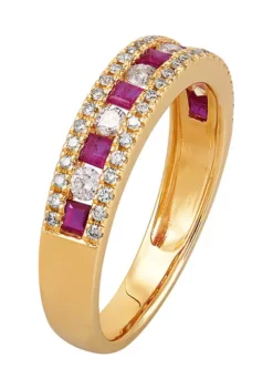 Hot Sale ๐ฏ 3/8 ct. t.w. Diamond and 3/8 ct. t.w. Ruby Ring in 10K Yellow Gold by Belk & Co. ๐คฉ 4 Hot Sale ๐ฏ 3/8 ct. t.w. Diamond and 3/8 ct. t.w. Ruby Ring in 10K Yellow Gold by Belk & Co. ๐คฉ -DealsBelk & Co. Store Belk 23210