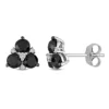 New ❤️ 1 1/2 ct. t.w. Black and White Diamond Stud Earrings in 10K White Gold by Belk & Co. 🧨