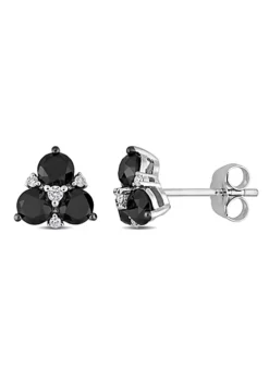 New ❤️ 1 1/2 ct. t.w. Black and White Diamond Stud Earrings in 10K White Gold by Belk & Co. 🧨 -DealsBelk & Co. Store Belk 23220