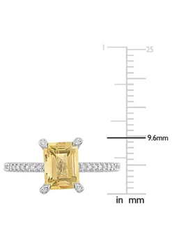 Best Pirce ✔️ Citrine and 1/10 CT TW Diamond Octagon Ring in 10k White Gold by Belk & Co. ⭐ -DealsBelk & Co. Store Belk 23226