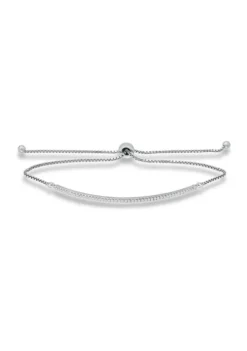 Best Sale 🎁 1/4 ct. t.w. Diamond Bar Adjustable Bracelet in Sterling Silver by Belk & Co. 😍 -DealsBelk & Co. Store Belk 23248