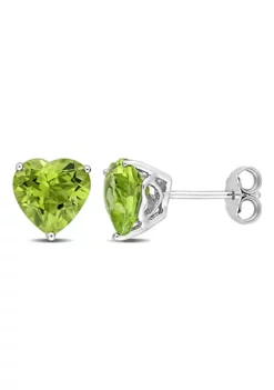 Deals ✔️ 3.3 CT TGW Heart Shape Peridot Stud Earrings in Sterling Silver by Belk & Co. 🎁 -DealsBelk & Co. Store Belk 23263