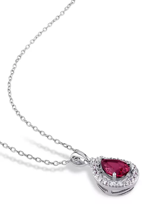Flash Sale ๐ฅฐ Lab Created 4 7/8 CT TGW Created Ruby and Created White Sapphire Teardrop Halo Pendant with Chain and Stud Earrings 2-Piece Set in Sterling Silver by Belk & Co. ๐ 5 Flash Sale ๐ฅฐ Lab Created 4 7/8 CT TGW Created Ruby and Created White Sapphire Teardrop Halo Pendant with Chain and Stud Earrings 2-Piece Set in Sterling Silver by Belk & Co. ๐ - Image 5