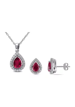 Flash Sale ๐ฅฐ Lab Created 4 7/8 CT TGW Created Ruby and Created White Sapphire Teardrop Halo Pendant with Chain and Stud Earrings 2-Piece Set in Sterling Silver by Belk & Co. ๐ 11 Flash Sale ๐ฅฐ Lab Created 4 7/8 CT TGW Created Ruby and Created White Sapphire Teardrop Halo Pendant with Chain and Stud Earrings 2-Piece Set in Sterling Silver by Belk & Co. ๐ -DealsBelk & Co. Store Belk 23269