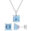 Flash Sale 👏 2-Piece Set of 9 ct. t.g.w. Sky Blue Topaz Earrings and Pendant with Chain in Sterling Silver by Belk & Co. 🌟