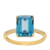 Best deal 🥰 0.042 ct. t.w. Diamond and London Blue Topaz Ring in 10k Yellow Gold by Belk & Co. 😍
