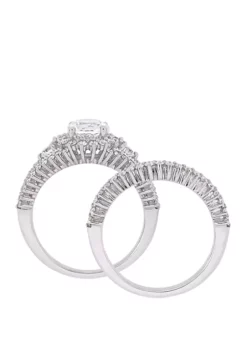 Coupon 🧨 1.6 ct. t.w. Lab Created White Sapphire and 4/5 ct. t.w. Diamond Bridal Ring Set in 10K White Gold by Belk & Co. ⌛ -DealsBelk & Co. Store Belk 23301