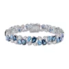Brand new 🎉 Lab Created 33.30 ct. t.g.w. London and Swiss Blue Topaz and Created White Sapphire Teardrop Bracelet in Sterling Silver by Belk & Co. 🎉