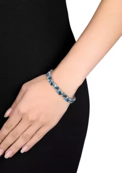 Brand new 🎉 Lab Created 33.30 ct. t.g.w. London and Swiss Blue Topaz and Created White Sapphire Teardrop Bracelet in Sterling Silver by Belk & Co. 🎉 -DealsBelk & Co. Store Belk 23308