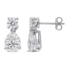 Outlet 🌟 5 ct. t.w. Created Moissanite Two-Stone Drop Earrings in Sterling Silver by Belk & Co. 👍