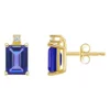 Best Pirce ✨ 14K Gold 6x4 Emerald Cut Tanzanite Diamond Accent Earrings by Belk & Co. 🤩